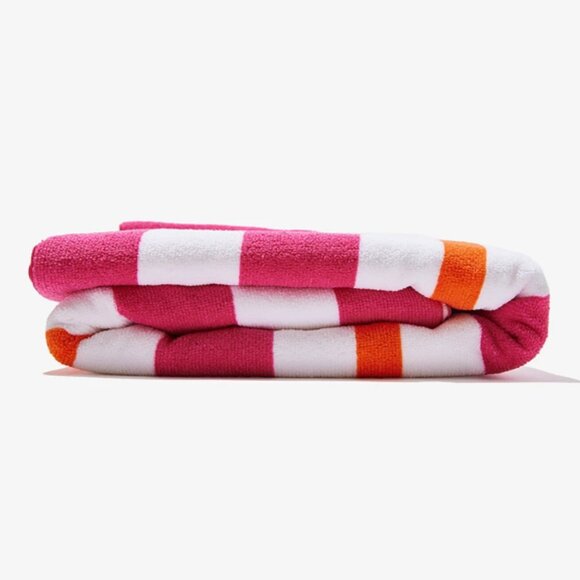 ❣️2/$36 NIP Beach Riot Beach Club Towel Pink Orange Stripe Retail Price $78.00 - Picture 4 of 9